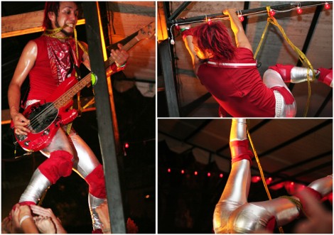 Peelander Red hangs from the rafters at Red 7.